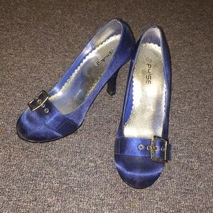 Pulse blue buckle heels 6